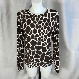 Isaac Mizrahi animal print knit top